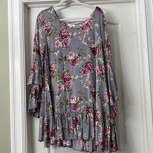 Umgee boho tunic dress with bell sleeves